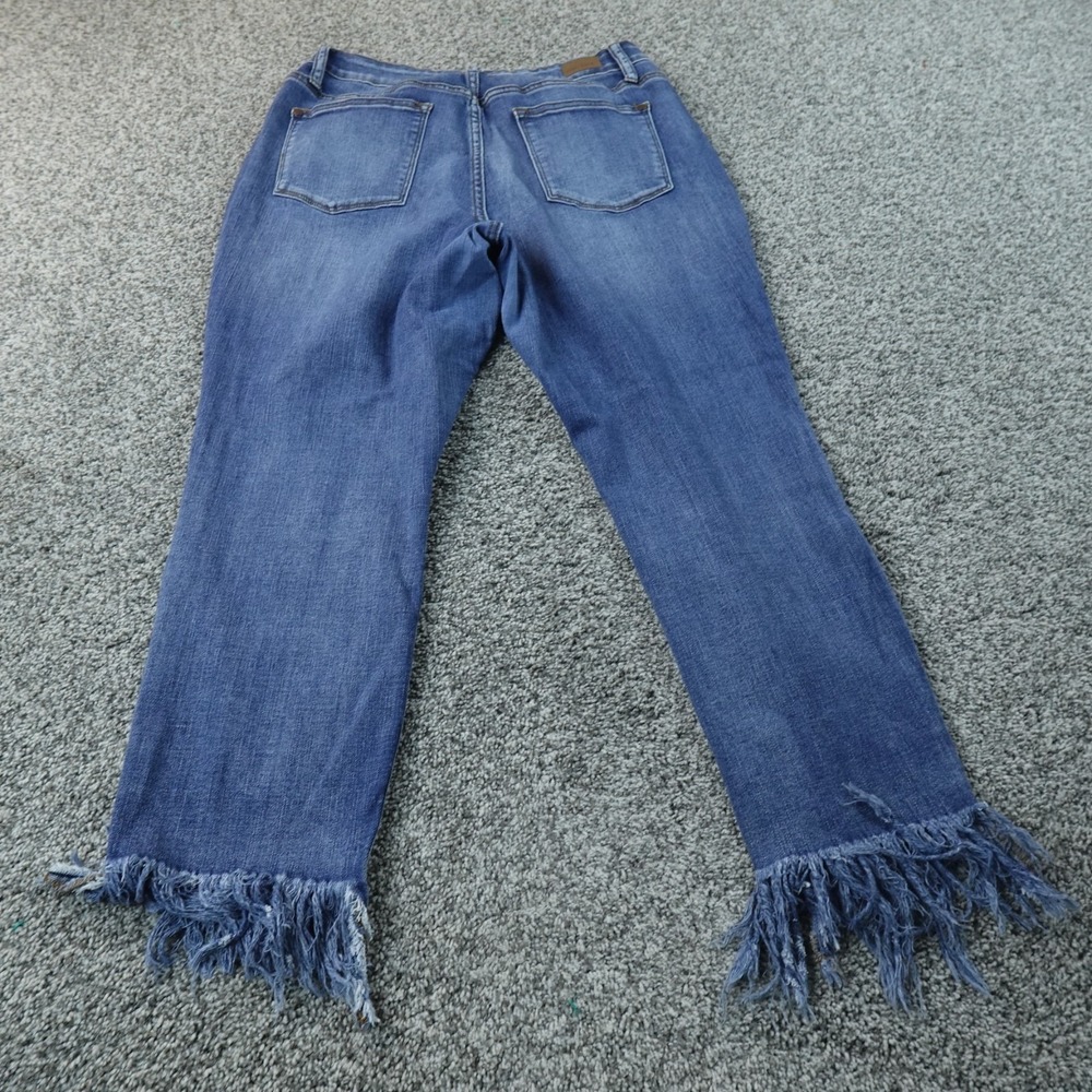 Judy Blue Jeans Womens 14W Dark Denim Pants Relaxed High Rise Preppy Stretch - Picture 9 of 12